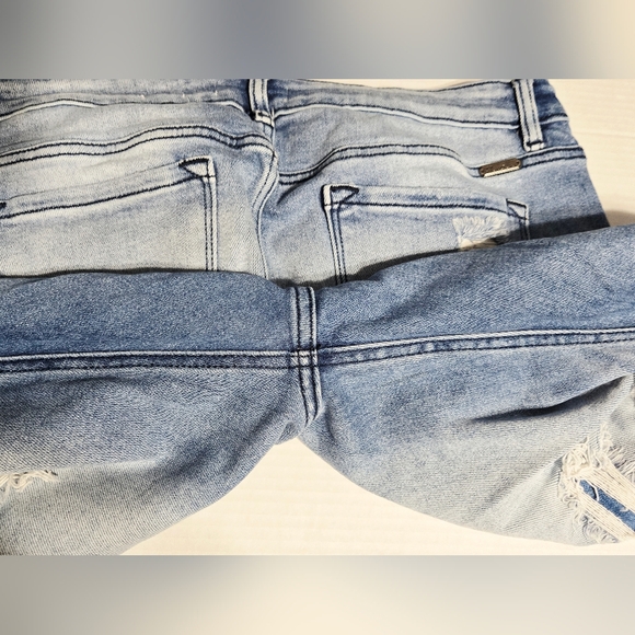 Kancan Distressed Flare Jeans Raw Hem Bell Bottom Light Wash Size 33 - Picture 12 of 16